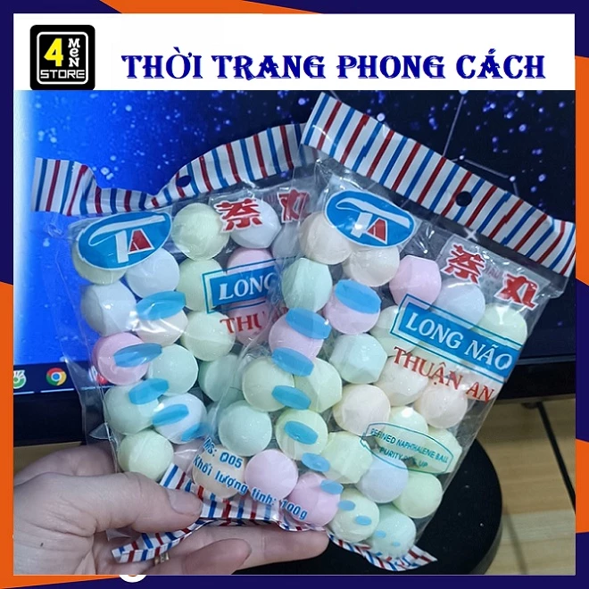 Long Não Đuổi Chuột Đuổi Gián Thuận An viên tròn đủ màu 100g - Băng Phiến Đuổi Côn Trùng Thơm, Treo Tủ Quần Áo