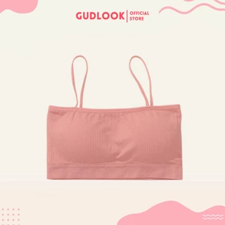 Áo Lót Nữ Cotton GUDLOOK, Áo Bra Quây Gân Tăm Co Giãn, Bra Nữ 2 Dây Mảnh Nâng Ngực Không Gọng