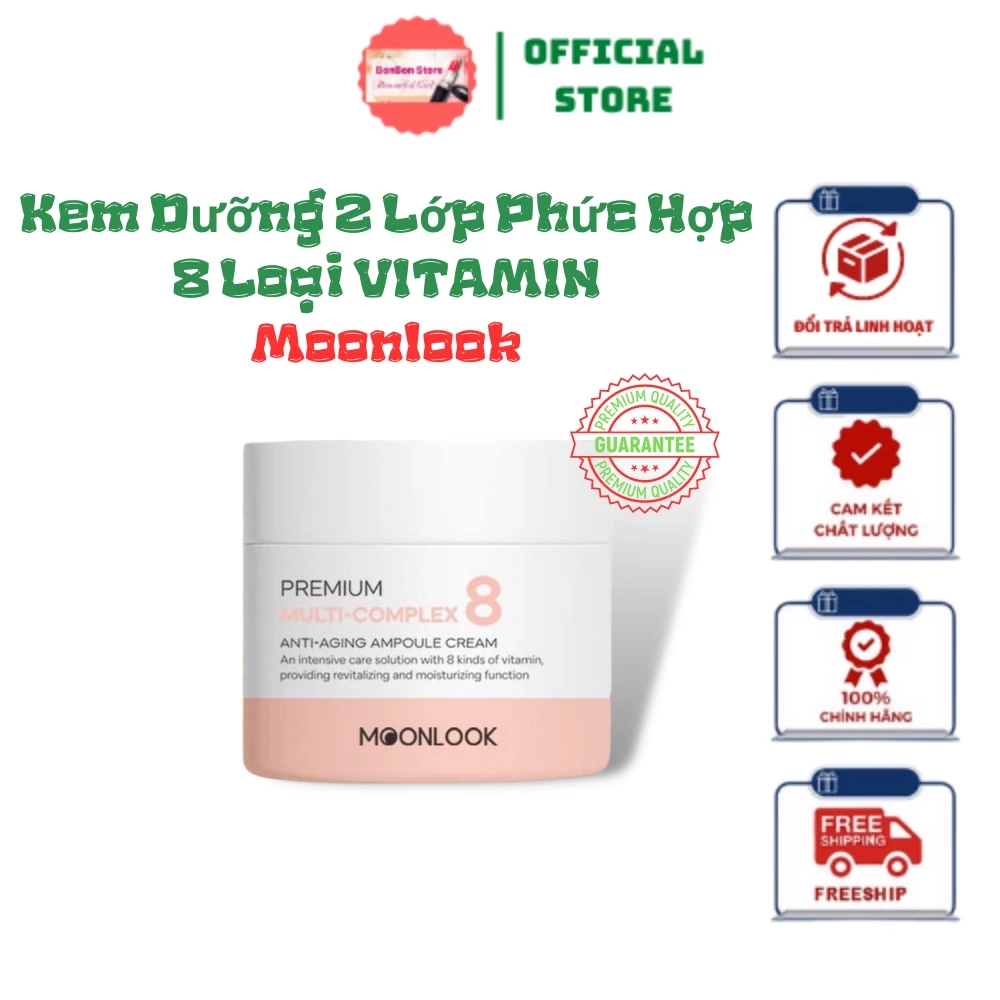 Kem Dưỡng 2 Lớp Phức Hợp 8 Loại VITAMIN Moonlook, Cấp Ẩm, Chống Lão Hóa Da & Làm Mờ Thâm Nám - 50ml [ Auth Hàn Quốc ]