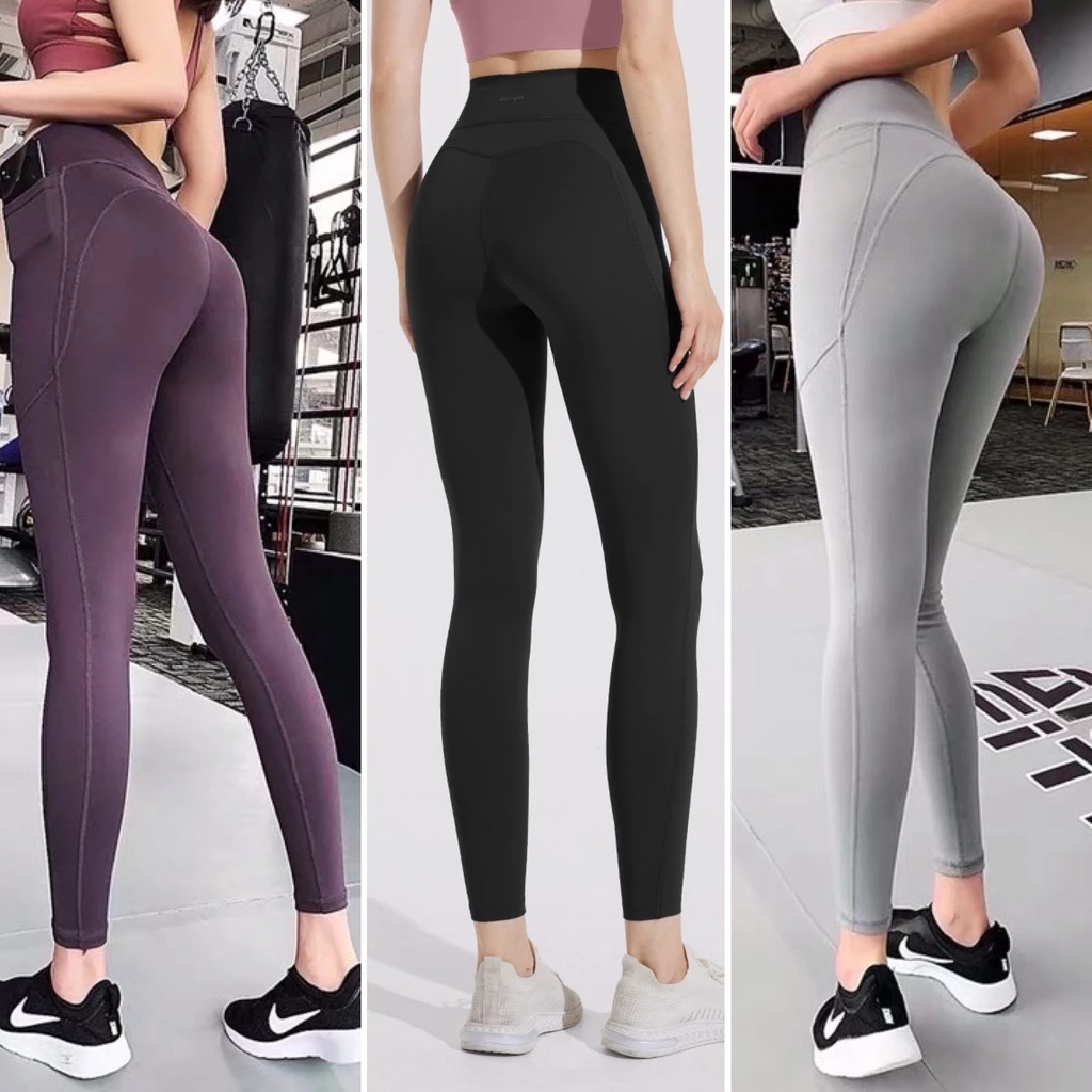 Quần Dài Tập Gym Yoga Nữ Có Túi Vải Thun Co Dãn Tốt - QDT02