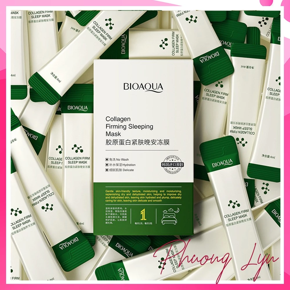 Hộp 20 Gói Mặt Nạ Ngủ Thạch Bioaqua Nâng Cơ, Căng Bóng, Bổ Sung Collagen Cấp Nước Dưỡng Ẩm