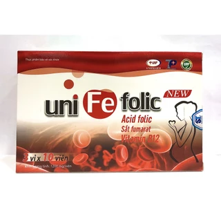 VIÊN UỐNG UNI FE FOLIC GIÚP BỔ SUNG SĂT CHO NGƯỜI TRƯỞNG THÀNH VÀ AN TOÀN CHO PHỤ NỮ MANG THAI KHÔNG NÓNG