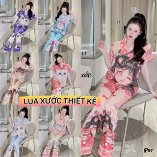 ẢNH THẬT đồ bộ pijama tay ngắn thiết kế mới hot trend , đồ bộ nữ mặc nhà dể thương , pijama nữ giá rẻ tận xưởng p97