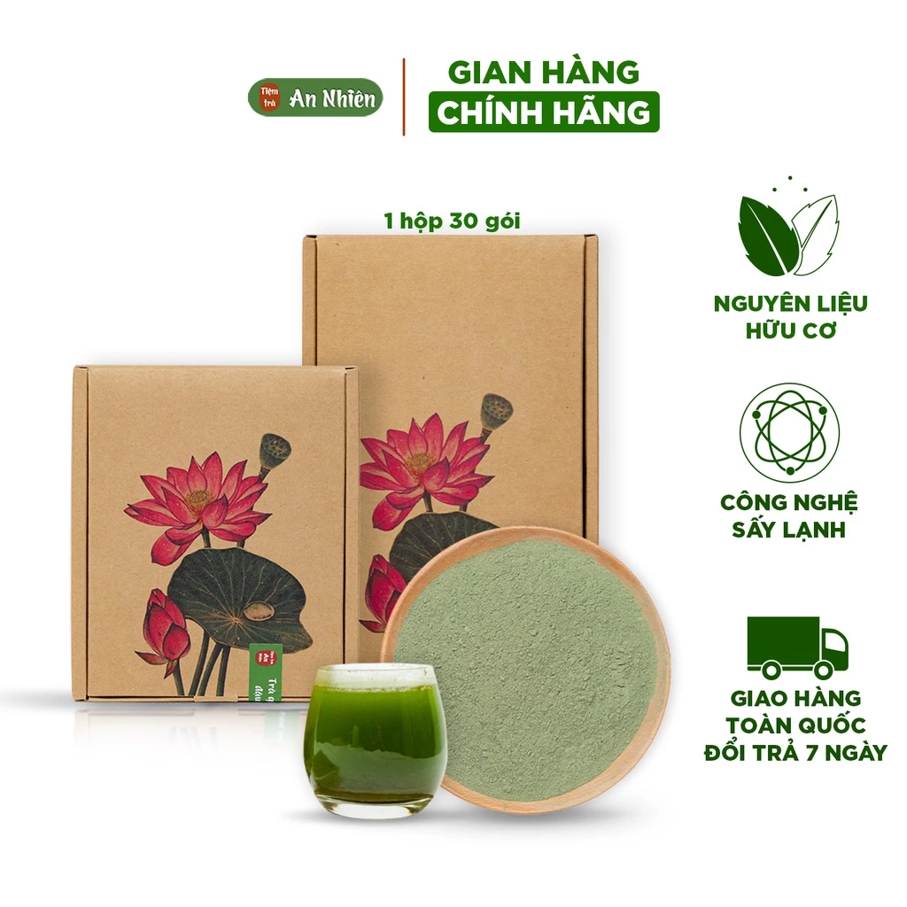 Bột tía tô sấy lạnh nguyên chất An Nhiên set 30 gói tiện lợi, giảm mụn, làm sạch da, điều tiết dầu nhờn