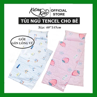 [Tặng kèm túi]Túi ngủ tencel mềm mát cho bé đi học, KT 60x145cm, họa tiết đáng yêu sắc nét