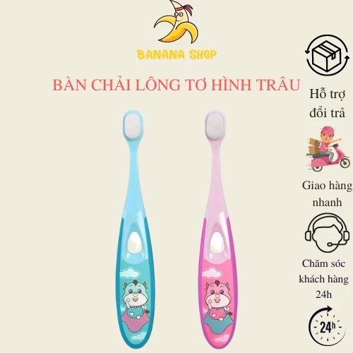 Bàn chải đánh răng cho bé lông tơ mềm mịn có nắp đậy từ 1- 6 tuổi