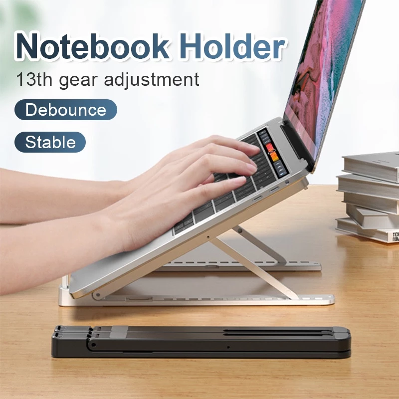 13th Máy Tính Xách Tay Đứng,Giá Đỡ Macbook Giá Đỡ Di Động Mini Gấp Gọn Cho Máy Tính Xách Tay,Phụ Kiện Máy,Có thể gấp gọn