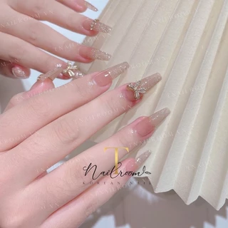 Nailbox Ombre Nhũ Flash Siêu Sáng Đính Charm Nơ Dây Đá Tone Nude Thạch🎀