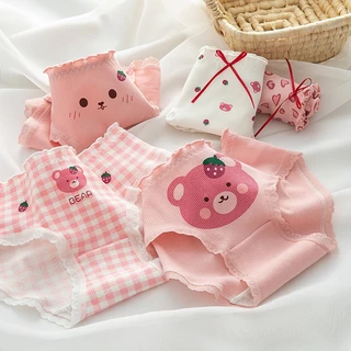 Quần Lót Nữ ❤️Quần Lót Cotton Họa Tiết Gấu Hồng Siêu Xinh 2118