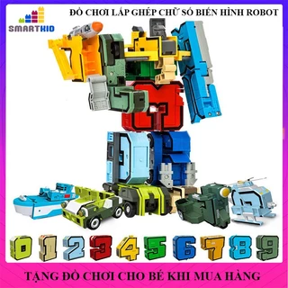 Đồ chơi lắp ghép lắp ráp robot biến hình từ chữ số chữ cái, đồ chơi xếp hình bằng nhựa ABS cao cấp, đồ chơi giáo dục