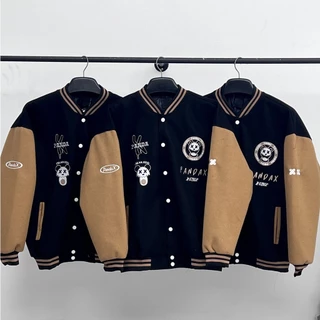 Áo bomber local brand pandax , varsity jacket nam nữ form rộng lót dù , áo khoác bóng chày big size unisex - gin store