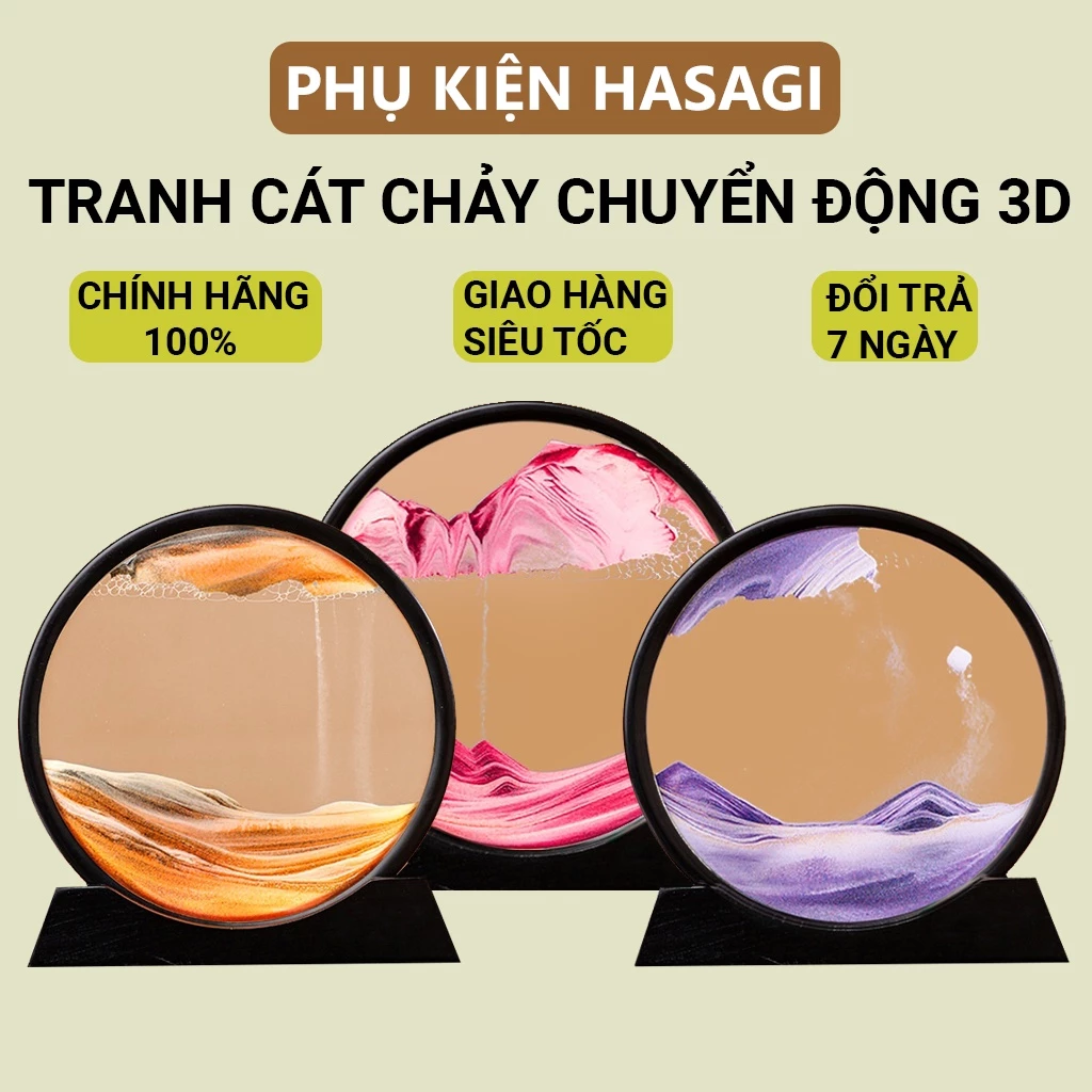 Tranh cát chảy chuyển động 3D GOHANTO trang trí để bàn làm việc