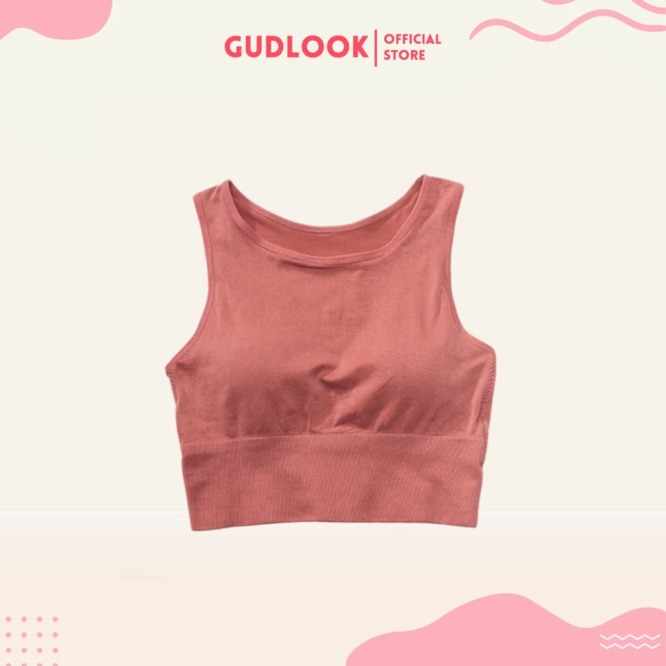 Áo 3 Lỗ Nữ Croptop GUDLOOK Form Rộng Có Đệm Ngực Co GIãn Thoáng Mát Tập Gym Yoga