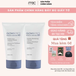 Sữa rửa mặt 2% Glowbiotics Probiotic Acne Treatment/ Probiotic Revitalizing Cleanser 150ml Hàng Công Ty - Mecskincare