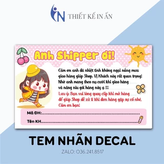 100  Nhãn dán, tem decal có keo sẵn cám ơn shiper, Quay Video Kiểm Tra Đơn Hàng -MẪU 06