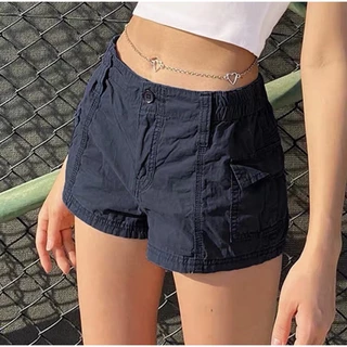 Mini Cargo Short in Navy Blue (Quần đùi túi hộp phong cách highteen màu xanh than)