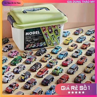 Bộ 30 xe đồ chơi ô tô mini kèm hộp đựng cho bé