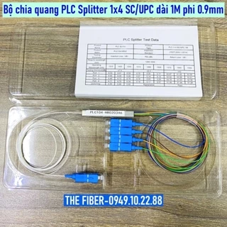 Bộ chia quang PLC 1x4 SC-UPC phi 0.9mm dài 1M