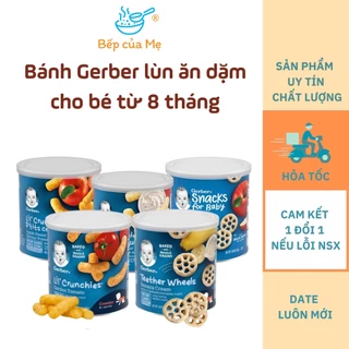 Bánh ăn dặm cho bé từ 8 tháng Gerber lùn của Mỹ, Bánh gạo cho bé ăn dặm hữu cơ, date mới, Shop Bếp Của Mẹ.