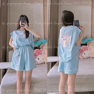 [ Rẻ vô địch ] Set bộ đùi chất cotton form rộng - hello kitty