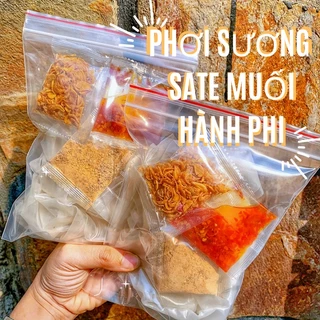 (3 Bịch) Bánh Tráng Phơi Sương Sate Muối 2 Vị Tỏi Hành