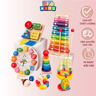Bộ đồ chơi gỗ 6 món nhận diện dành cho bé - Đồ chơi giáo dục sớm, giáo cụ Montessori - Đồ Chơi Sáng Tạo DiYo Kids