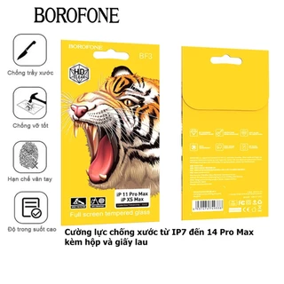 Kính cường lực Borofone BF3 HD full màn cho các đời IP - Chính hãng