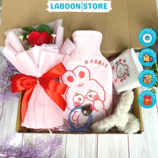 Bộ quà tặng túi chườm bụng nóng lạnh ngày dâu Laboon, phiên bản gift box tâm lý 350ml