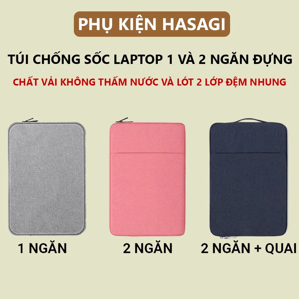 Túi Đựng Laptop Chống Sốc Macbook GOHANTO Store 1 và 2 Ngăn kích thước 12 inch đến 15.6 inch