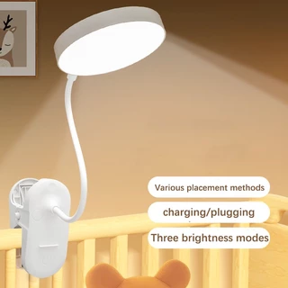 JIASHI Đèn bàn LED có thể kẹp và có thể đứng bảo vệ mắt nghiên cứu ánh sáng ban đêm phòng ngủ đèn ngủ nghiên cứu