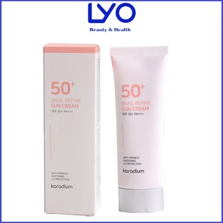 Kem Chống Nắng Nâng Tone Karadium Snail Repair Sun Cream SPF 50+ PA+++ 70mL.