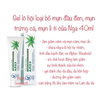 Gel lô hội loại bỏ mụn đầu đen, mụn trứng cá, mụn li ti của Nga 40ml