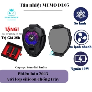 Quạt Tản nhiệt điện thoại MEMO DL05 Bản New 2024 - Sò lạnh làm mát khi chơi game, Có đồng hồ hiện thị nhiệt độ siêu đẹp