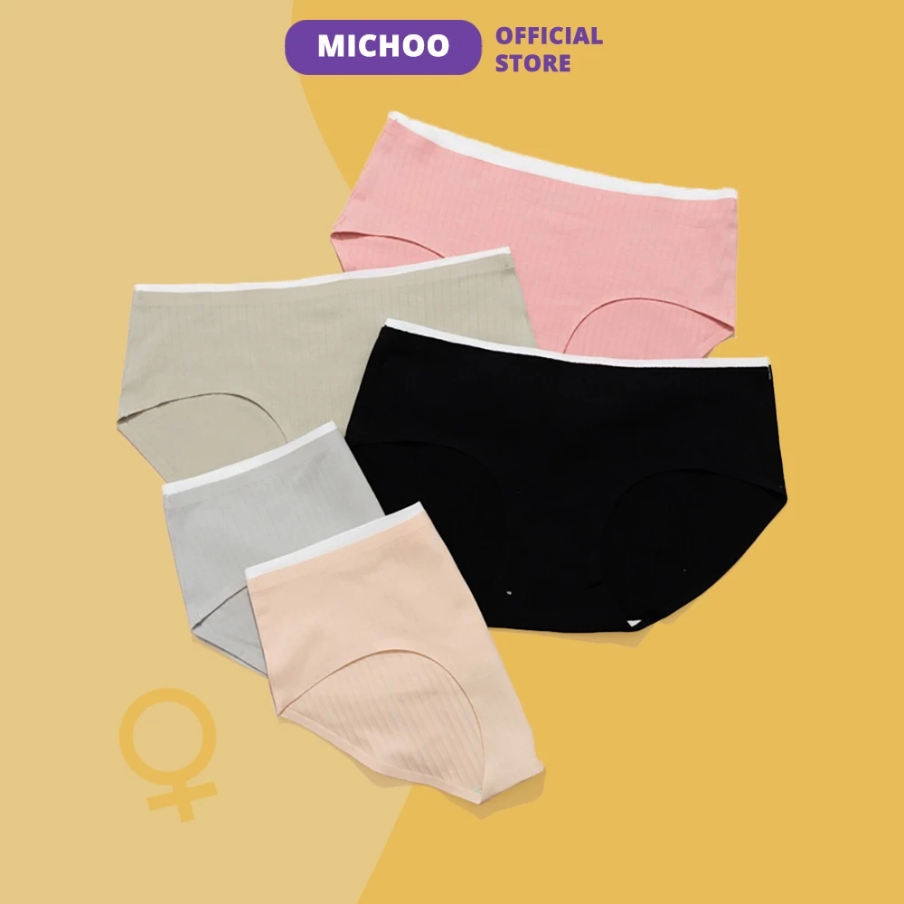 Quần Lót Nữ Không Viền MICHOO Cotton Kháng Khuẩn Cạp Vừa