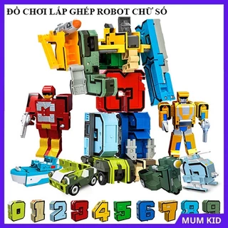 Đồ chơi xếp hình đồ chơi lắp ghép lắp ráp robot biến hình từ chữ số chữ cái, chất liệu nhựa ABS cao cấp