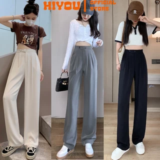 Quần tây nữ vải RUBY cao cấp, quần ống suông may cách điệu 2 cúc lệch phong cách Hàn Quốc, hot trend xu hướng 2023