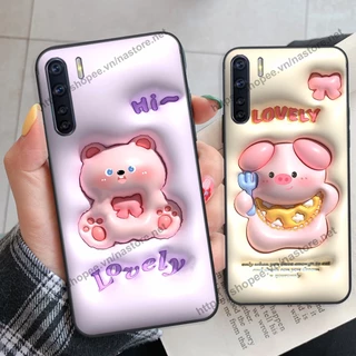 Ốp lưng Oppo A91 - Reno 3 heo vàng, gấu dâu lotso xinh xắn cute giá rẻ