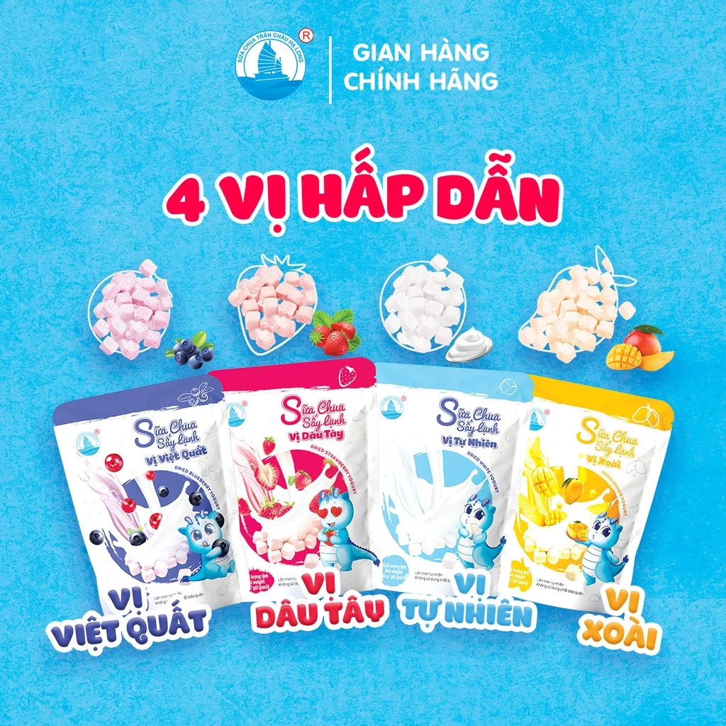 Combo 4 gói sữa chua sấy lạnh mỗi gói 16 gram - Sữa Chua Trân Châu Hạ Long