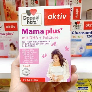 Vitamin Tổng Hợp Cho Bà Bầu Mama Plus mit DHA + Flosaure doppelherz aktiv - Hộp 30 Viên