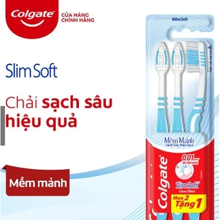 Bộ 3 Bàn chải đánh răng Colgate SlimSoft Deep Clean sạch sâu hiệu quả