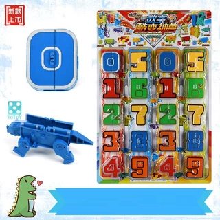 Đồ chơi lắp ráp chữ số biến hình quát vật khủng long robot kết hợp phát triển tư duy hình học toán học chữ cái