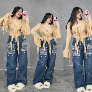 ÁO CROPTOP TAY DÀI TUA RUA NÚT  [TNT SHOP BIGSIZE 60KG 90KG]