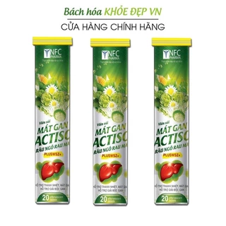 Viên sủi Atiso Râu ngô Rau má mát gan bổ sung vitamin PP, B, C - 20 viên [Sủi Actiso]