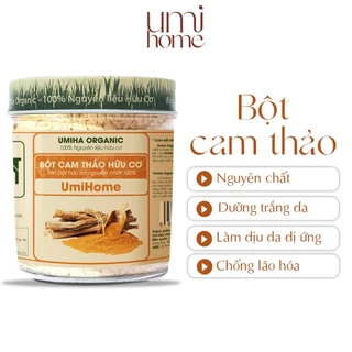 Bột Cam Thảo đắp mặt nạ hữu cơ UMIHOME nguyên chất 135g -Dưỡng trắng hồng da, sáng mịn da. tẩy tế bào da chết