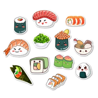 Bộ hình dán sticker food nam châm cute dễ thương trang trí tủ lạnh, giáo cụ dạy học cho bé