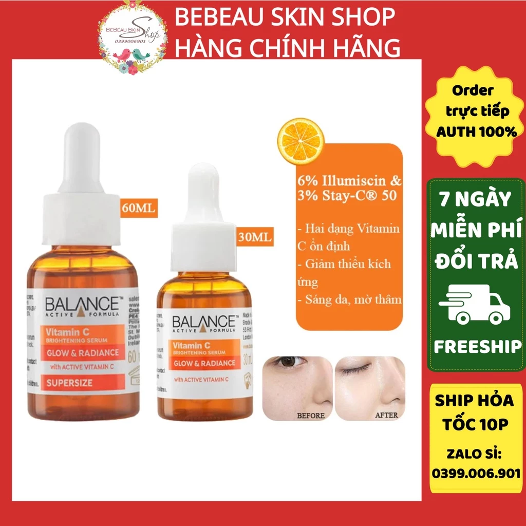 Serum Balance Vitamin C Brightening Serum Glow & Radiance-Tinh Chất VitaminC Thế Hệ Mới 30ml