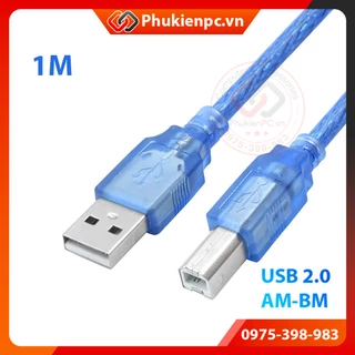 Cáp USB 2.0 AM-BM 1m Type-A to Type-B cho máy lập trình PLC HMI Servo HDD Box, máy tính PC Laptop, máy in Scan máy Photo