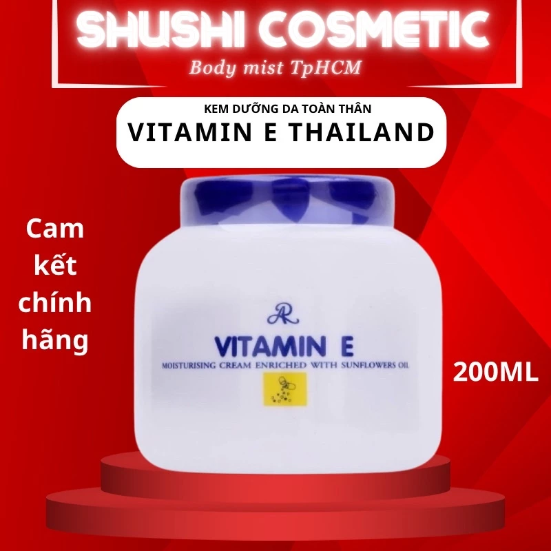 Kem dưỡng ẩm vitamin e Thái lan, kem vitamin e Thái lan nắp xanh chính hãng 200g bodymist.tphcm