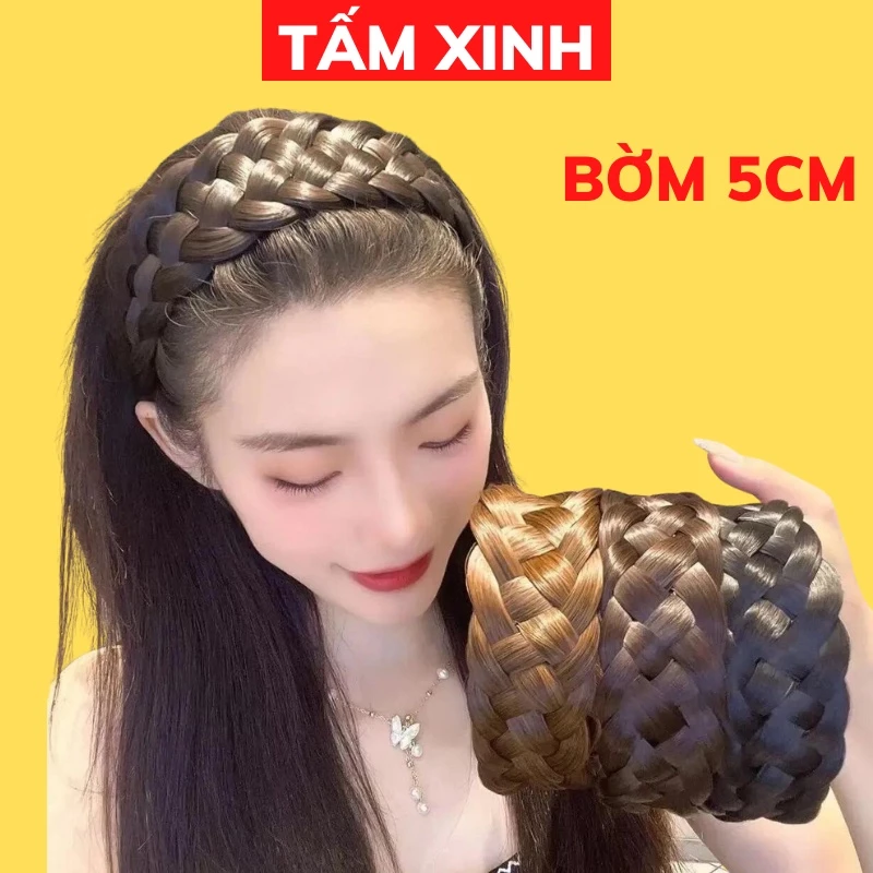Bờm tóc giả nữ đẹp, phụ kiện thời trang cao cấp - BỜM TÓC 5CM