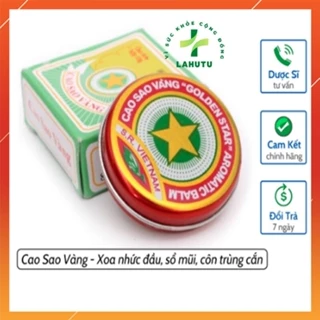 Cao Sao Vàng TW3 (Dầu Cù Là), Cao Xoa Nhức Đầu, Đau Bụng, Say Tàu Xe, Sổ Mũi, Côn Trùng Đốt Lọ 3g